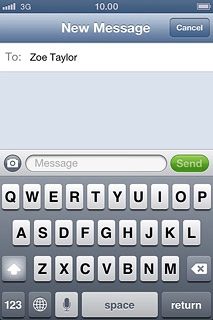 Press the text input field and write the required text.