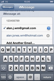 Key in the required email address and press return.