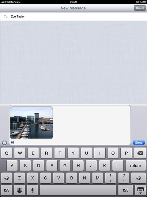 Write the text for your iMessage and press Send.