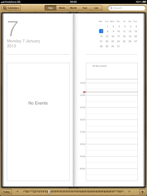 Press one of the following options at the top of the display:Day