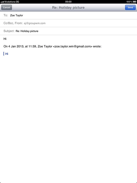 Write the email message and press Send.