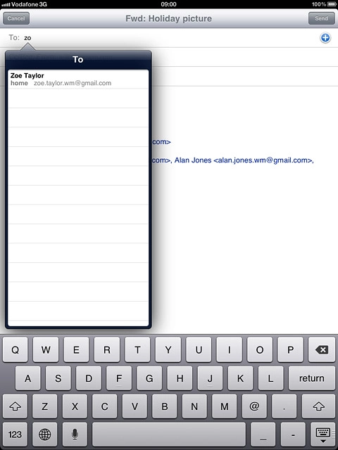 Press the required contact.
