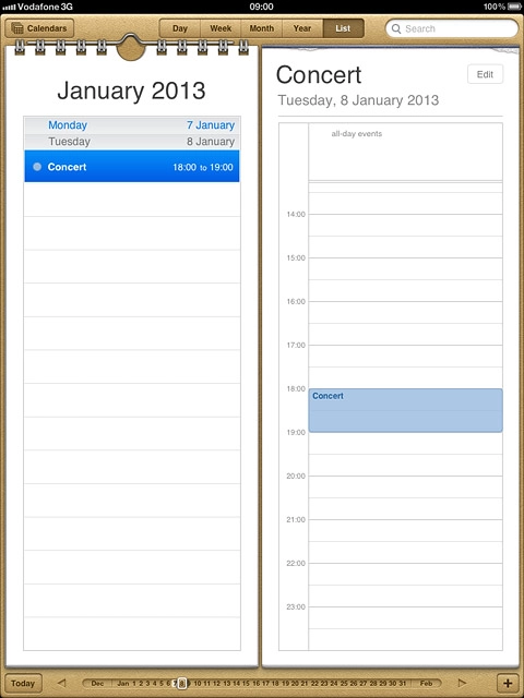 Press the required appointment to view the appointment details.