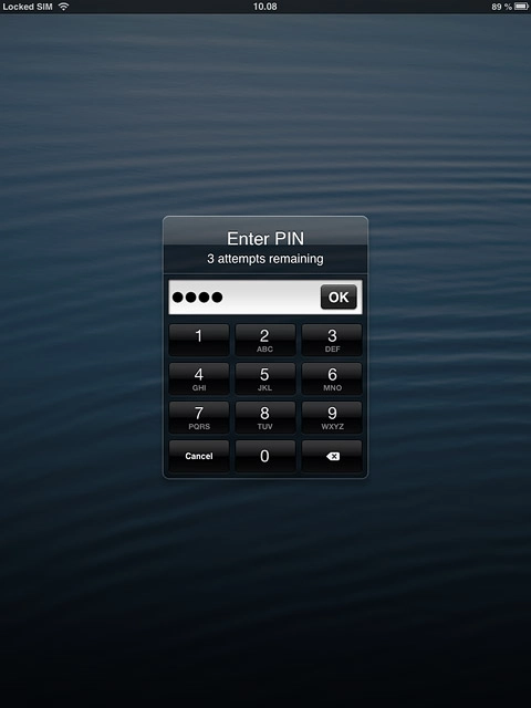 Key in your PIN and press OK.If your device rejects the SIM:Contact your distributor or service provider where you bought your device.