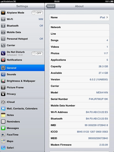 The software version is displayed next to Version.