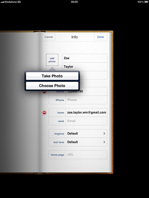 To take a new picture:Press Take Photo.
