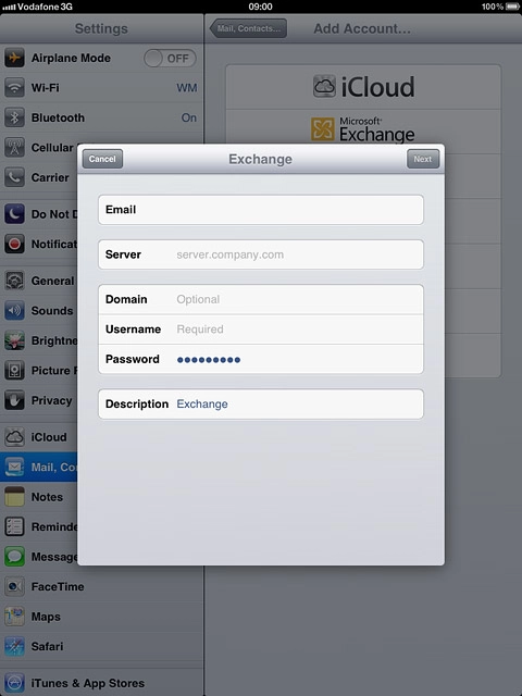 Press Server and key in the name of the required server.