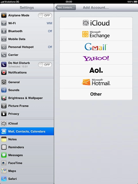 Press the required provider.