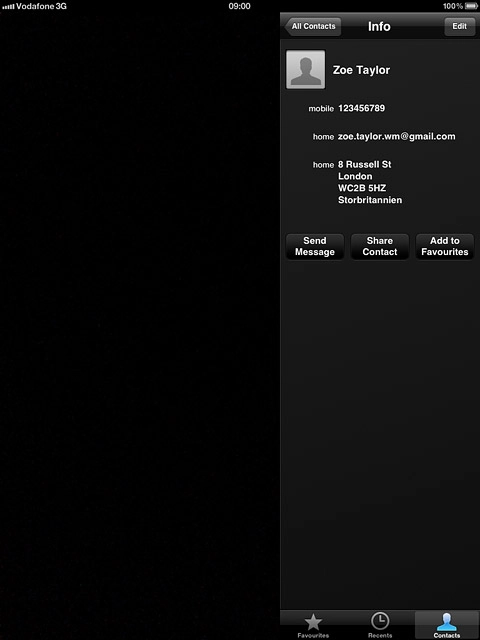 Press the required number or the required email address.