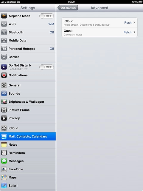 Press the required email account.
