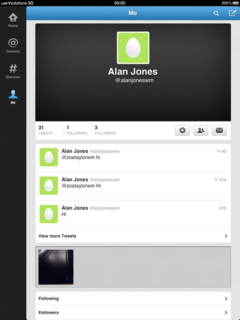 Press the messages icon.