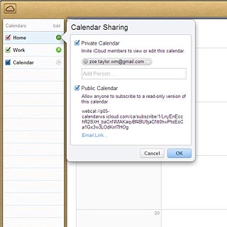 Select Private Calendar or Public Calendar.