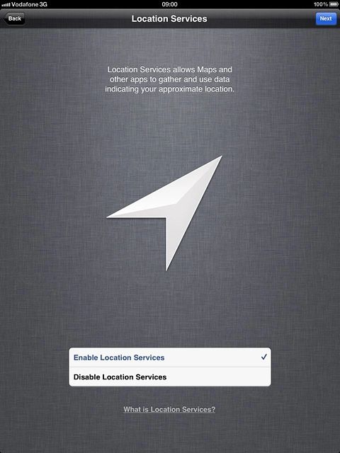 Press Enable Location Services or Disable Location Services.