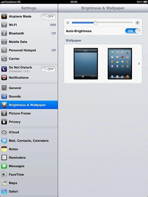 Press Brightness & Wallpaper.