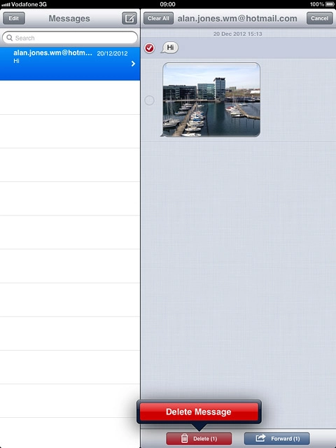 Press Delete Message.