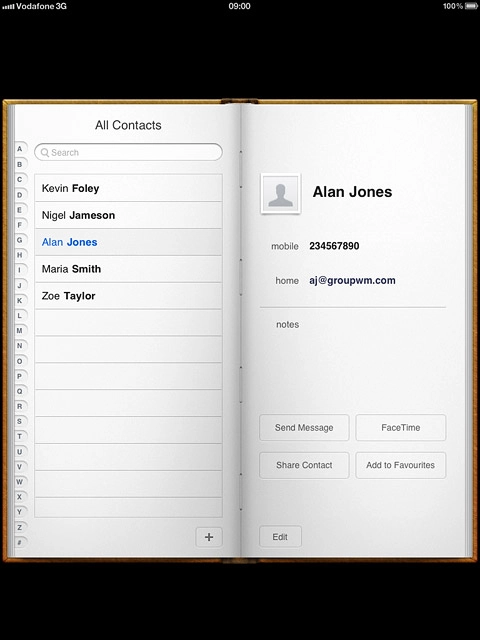Press the new contact icon.
