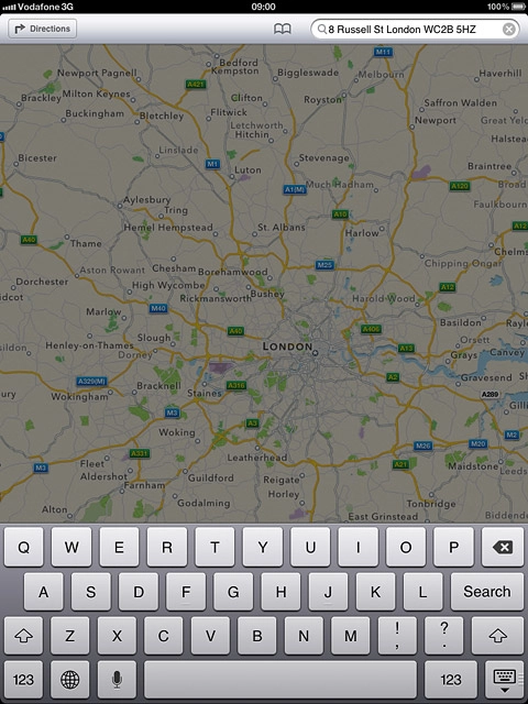 Key in the required destination and press Search.