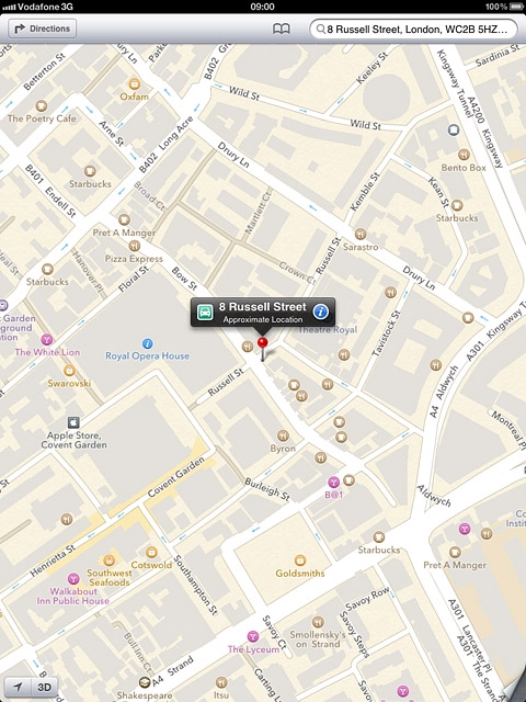 Press the start navigation icon.