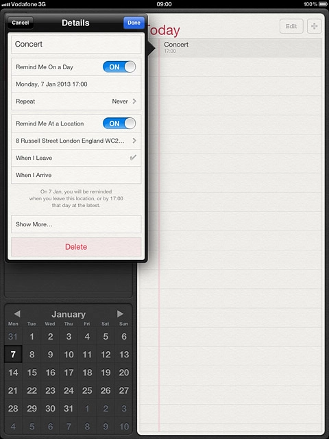 If you select Remind Me At a Location:
