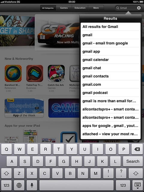 Key in Gmail and press Search.
