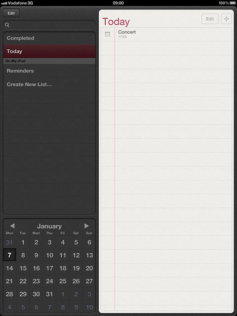 Press the required reminder.