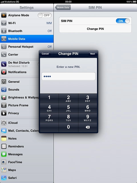 Key in a new four-digit PIN and press Next.