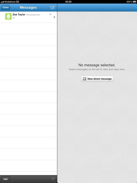 Press the required sender.