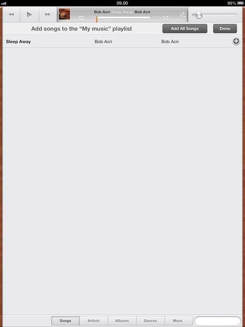 Press the required audio files to select them.