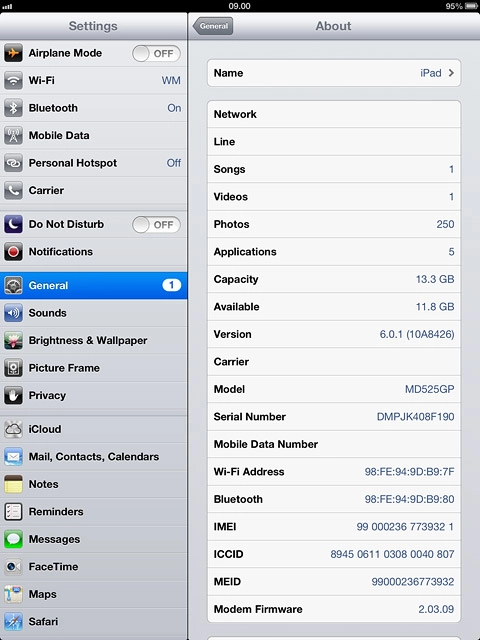 The software version is displayed next to Version.