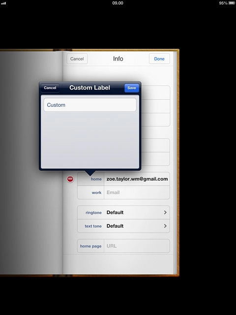 Key in the required text and press Save.