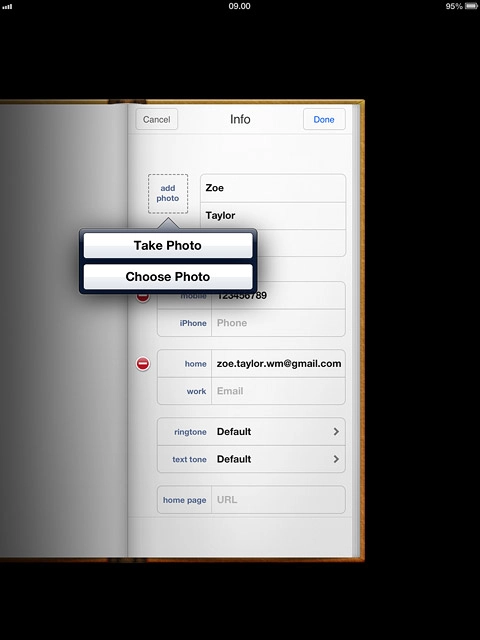 To use a saved picture:Press Choose Photo.