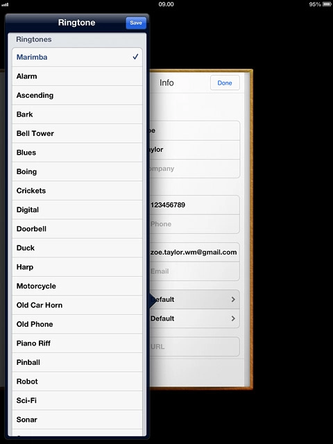 Once you've found a ring tone you like, press Save.