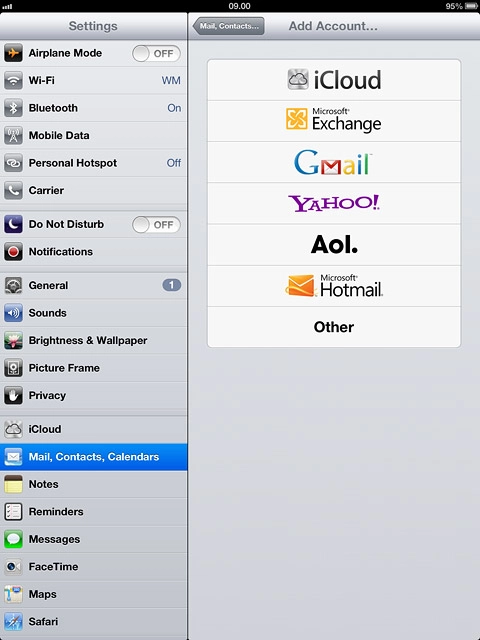 Press Microsoft Exchange.