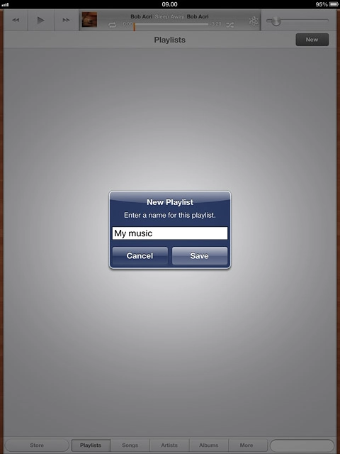 Key in a name for the playlist and press Save.