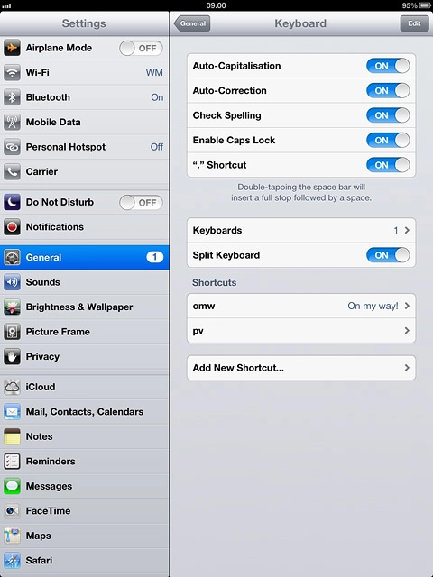 Press the indicator next to Auto-Correction to turn on word suggestion.