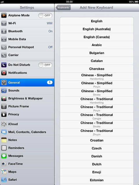 Press the required language.