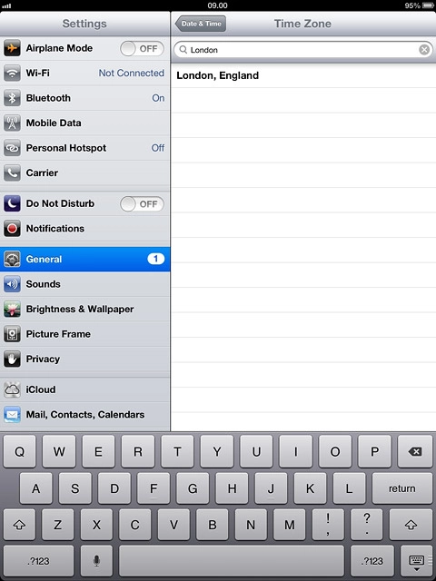 Press the required time zone.