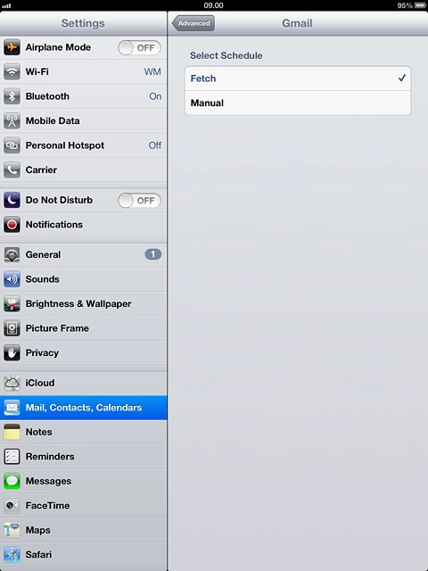 Press Fetch or Manual.