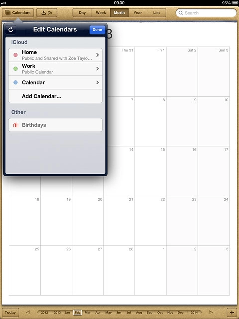 Press Add Calendar....Key in a name for the calendar.