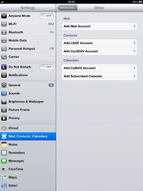 Press Add Mail Account.