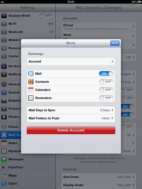 Press Delete Account.