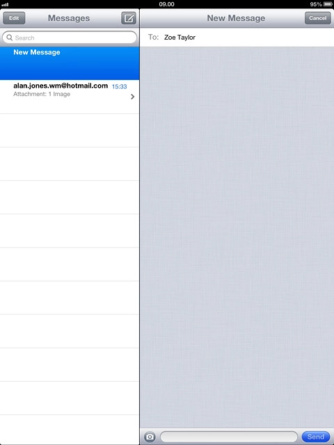 Press the text input field and write the required text.