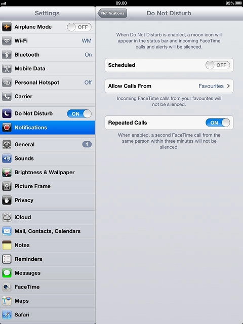 Press the indicator next to Scheduled to turn on the function.