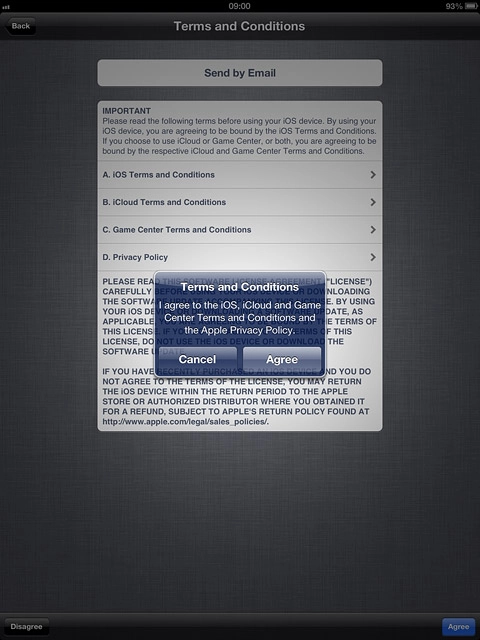 Press Agree to confirm.