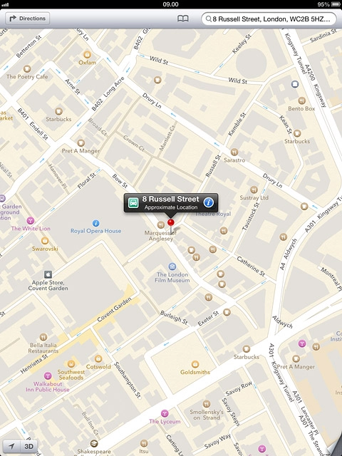 Press the start navigation icon.