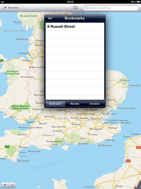 Press the required destination.