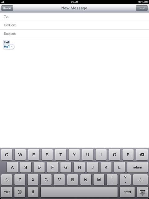 To continue without inserting the suggested word:Press the word suggestion.