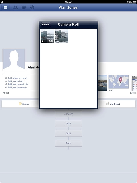 Press the required picture or the required video clip.