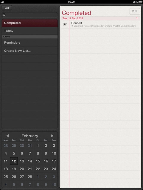 Press the required reminder to see it.