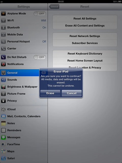 Press Erase to confirm.